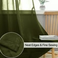 thumbnail image 3 of XWZO Olive Green Sheer Curtains 84 Inch Length 2 Panels Set with Tiebacks, Grommet Semi Transparent Light Filtering Window Drapes for Bedroom Living Room Dining Wedding Backdrop, W52 x L84, 3 of 13