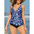 thumbnail image 4 of Charm V Neck Swimsuit Top for Womens Adjustable Straps Only Tankinis Tops Bathing Suit Top, 4 of 6