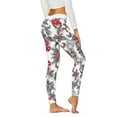 thumbnail image 1 of Gibobby Leggings deportivos mujer Leggings de fitness con estampado de de nieve a cuadros navideños para mujer, cintura alta(Blanco,CH), 1 of 4