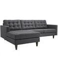 thumbnail image 2 of Modway Empress Upholstered Fabric Left-Facing Sectional Sofa in Gray, 2 of 6