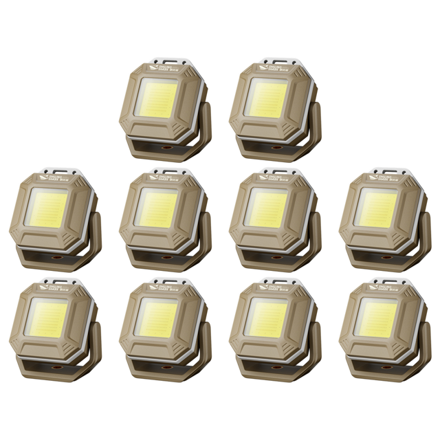Luz de trabajo LED COB, luz de inspección recargable con base magnética (Caqui)