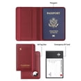 thumbnail image 2 of Funda para pasaporte Stouchi AirTag con RFID para mujer, piel roja, 2 of 7