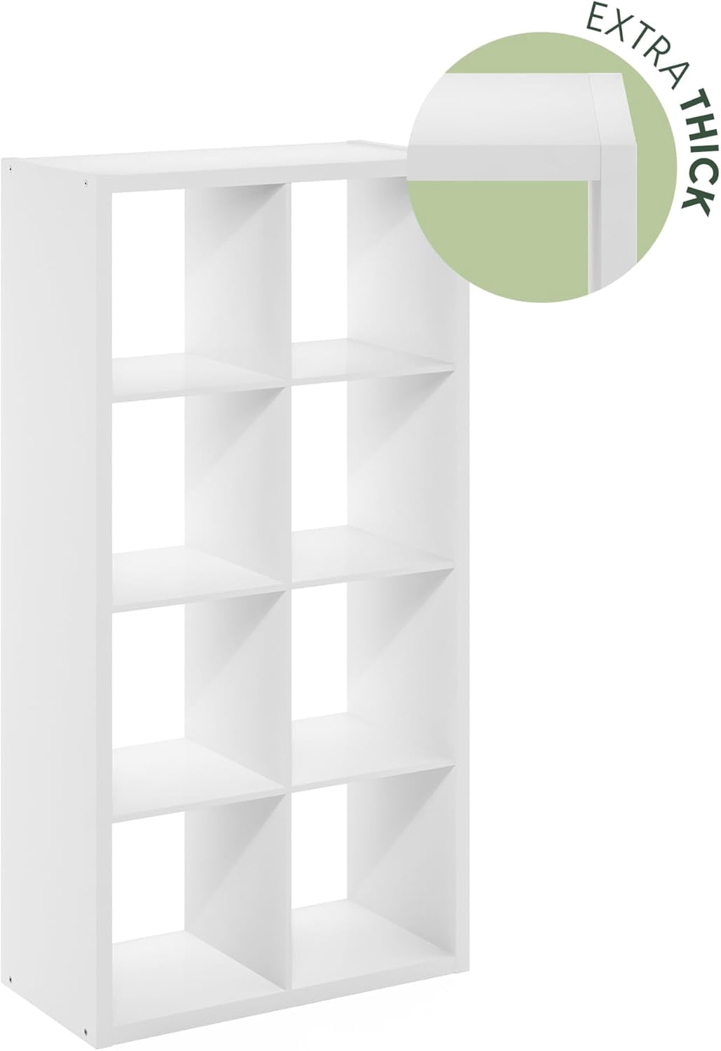 Cubicle Open Back Decorative Cube Storage Organizer, 8-Cube, White