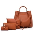thumbnail image 2 of ZTTD Fashion Women's Trend Four-Piece Solid Color Leather Shoulder Bag Handbag, 2 of 2