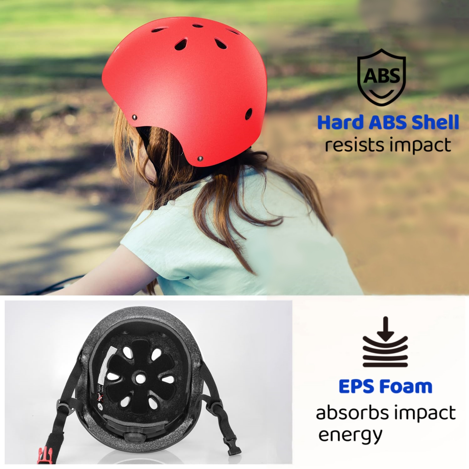 Besttravel Kids Bike Helmet, Toddler Bicycles Helmets for Ages 3-8 Years Boys Girls, Multi-Sport Kids Helmet for Bicycles Skateboarding Scooter Balance, Red