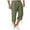 Green, variant on Men's 3/4 Length Shorts with Belted Casual Loose Fit Elastic Waist Below Knee Pants with Multi-Pockets Below Knee Length Mens Shorts