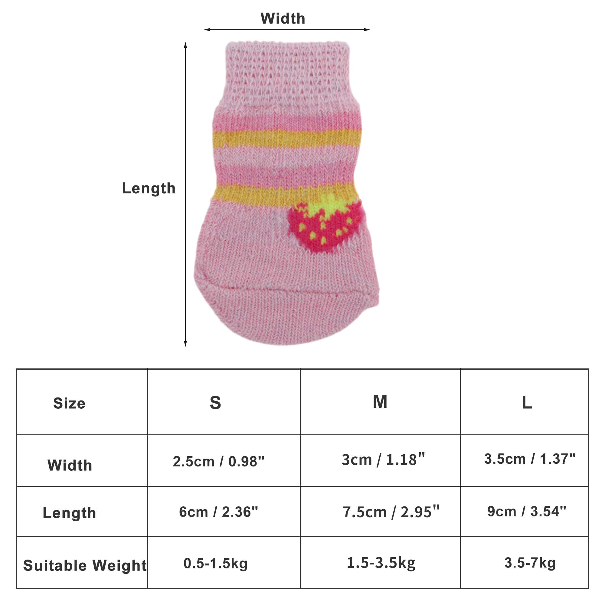 Unique Bargains Dog Socks Non-Slip Socks for Dogs and Cats Pink M