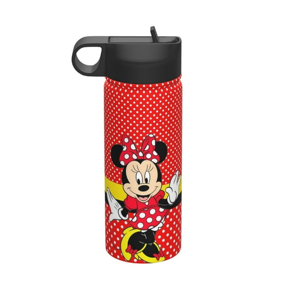 Mickey Water Bottle with Straw 18 Ounce Kids Stainless Steel Vacuum Insulated Water Bottle with Lid