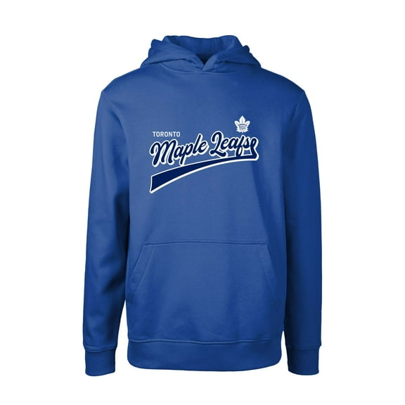 Youth Levelwear Blue Toronto Maple Leafs Podium Retro Script Fleece Pullover Hoodie