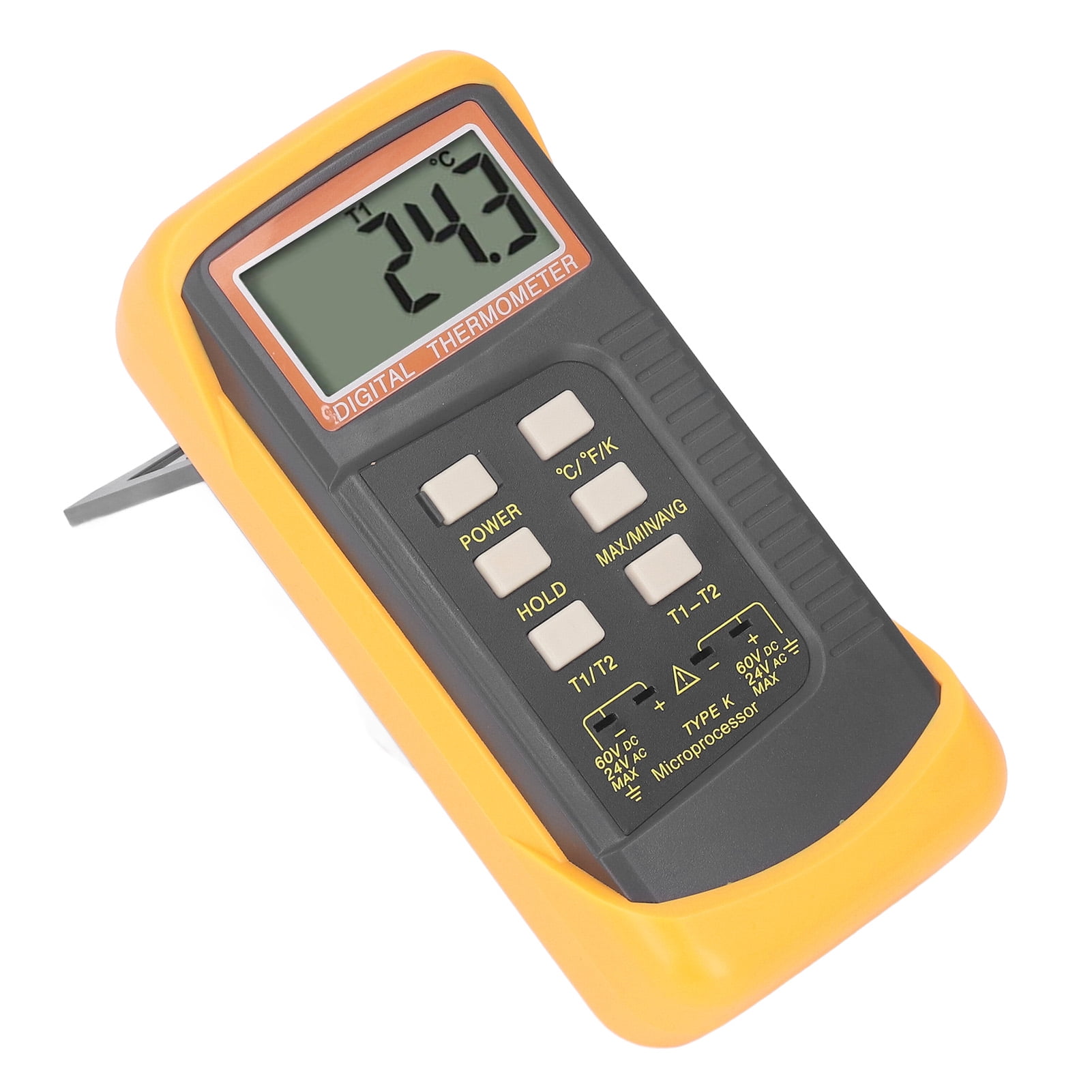 K Type , Detachable Silicone Case Digital Display Temperature Meter -50.0 degrees Celsius -1370.0 degrees Celsius  with 4 Cables for Laboratory