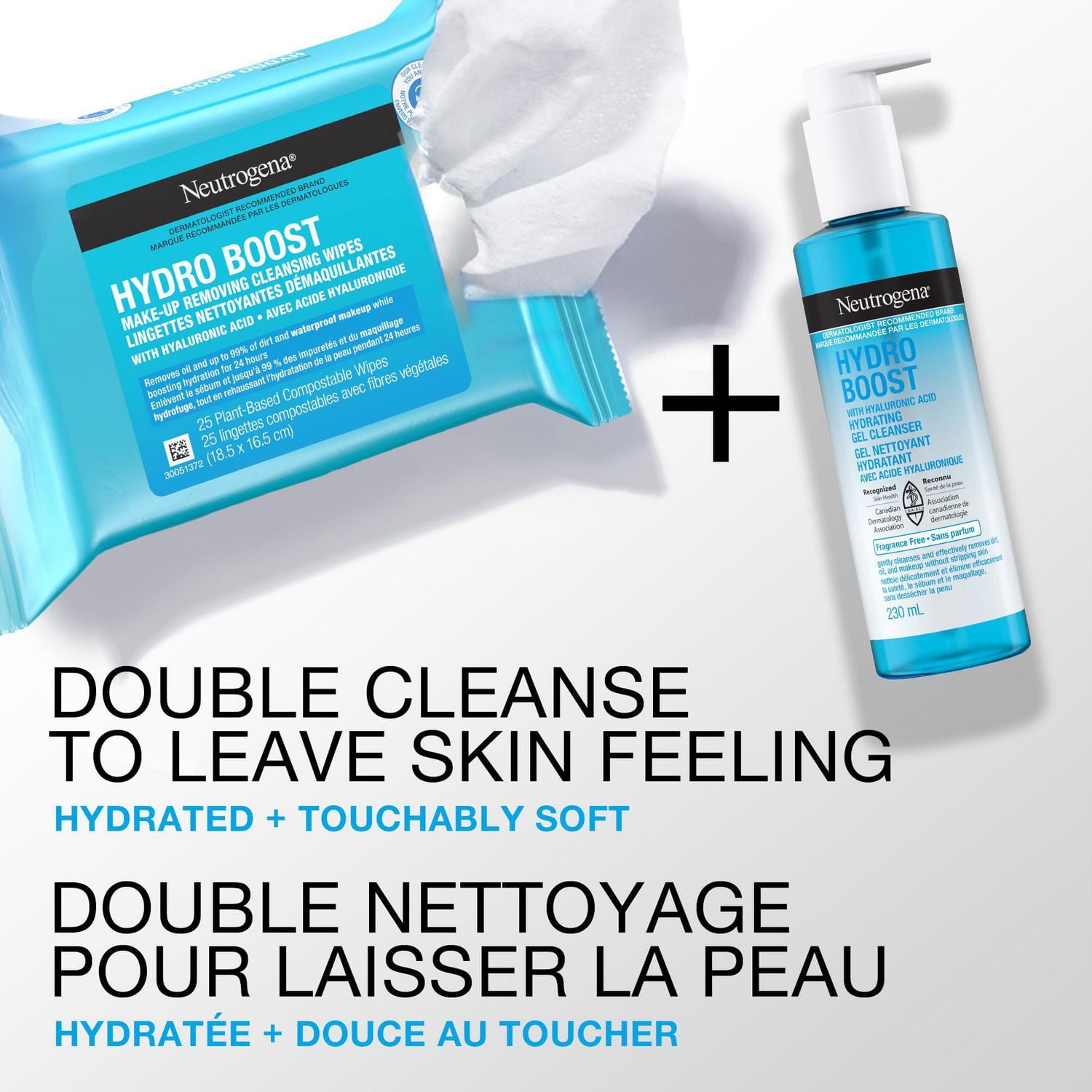 Neutrogena Hydro Boost Fragrance-Free Hydrating Cleansing Gel, Facial Cleanser, Hyaluronic Acid, Paraben Free, 230 mL
