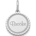 thumbnail image 1 of 10K White Gold Scalloped Round Disc With Name Charm (14 X 13) Made In United States 10xna107w, 1 of 5
