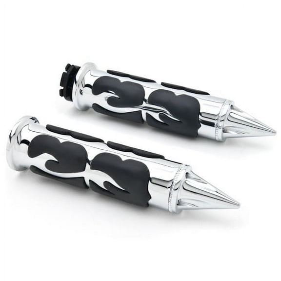 Krator Motorcycle Hand Grips 1 Inch Handlebar Bars Pair Compatible with Kawasaki KZ 400 650 750 1000 1100 1300