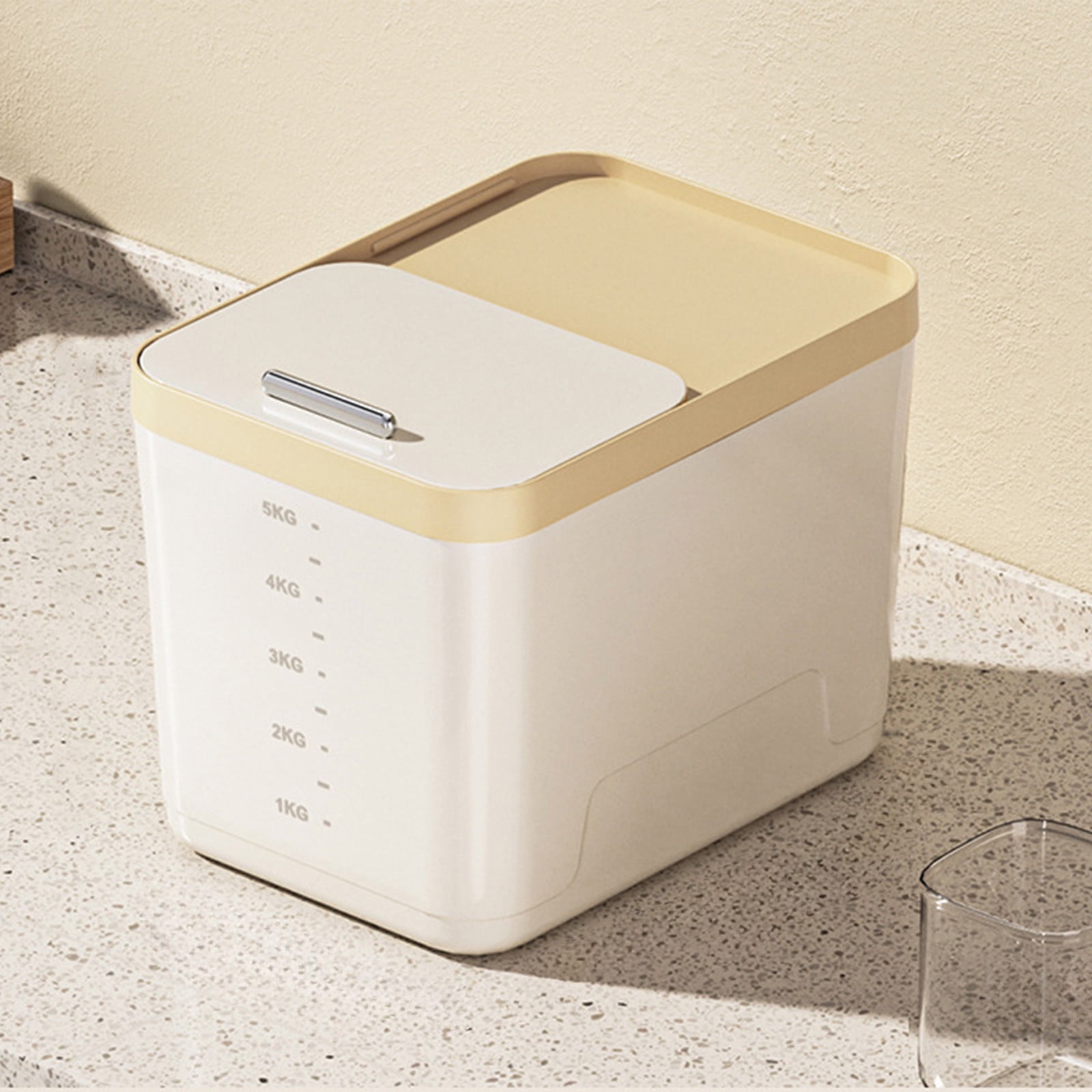 Food Storage Container with Scale, Pet Cat Food Container Storage Bin, Household Rice Box for Kitchen (2Pc)