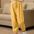 thumbnail image 2 of VERUGU Fall Winter Kids Long Length Pants Boys Legging Pants Thin Long Pants Loungewear Lantern Pants Yellow 3 Years, 2 of 7