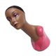 thumbnail image 3 of Maniquí de peluca independiente de 20'' con sombrero, bufanda, auriculares y soporte para la cabeza Rosado, 3 of 7