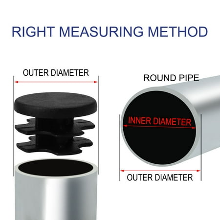60pcs 16mm Od Plastic Round Insert Rib Pipe Covers Black 60pcs 16mm Od Plastic Round Insert