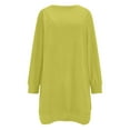 thumbnail image 5 of Efsteb 2025 Dresses for Women Trendy Fall Sweatshirt Dresses Plus Size Crew Neck Sweatshirt Dress Long Sleeve Mini Dress (Yellow_Z,XXL), 5 of 6