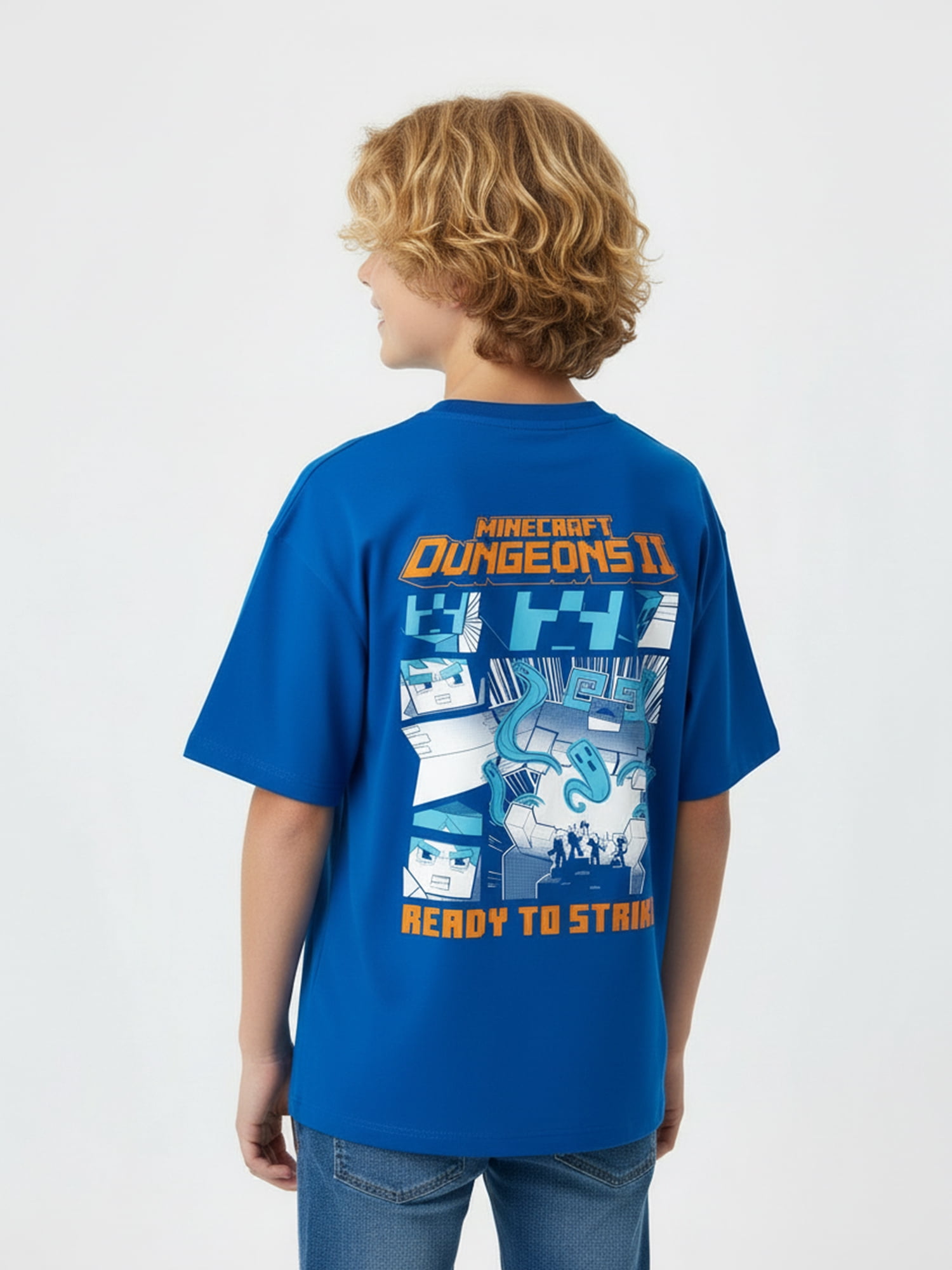 Minecraft, Boys' Relaxed Graphic T-Shirt, Dungeons II Lead the Fight, Sizes 4-18