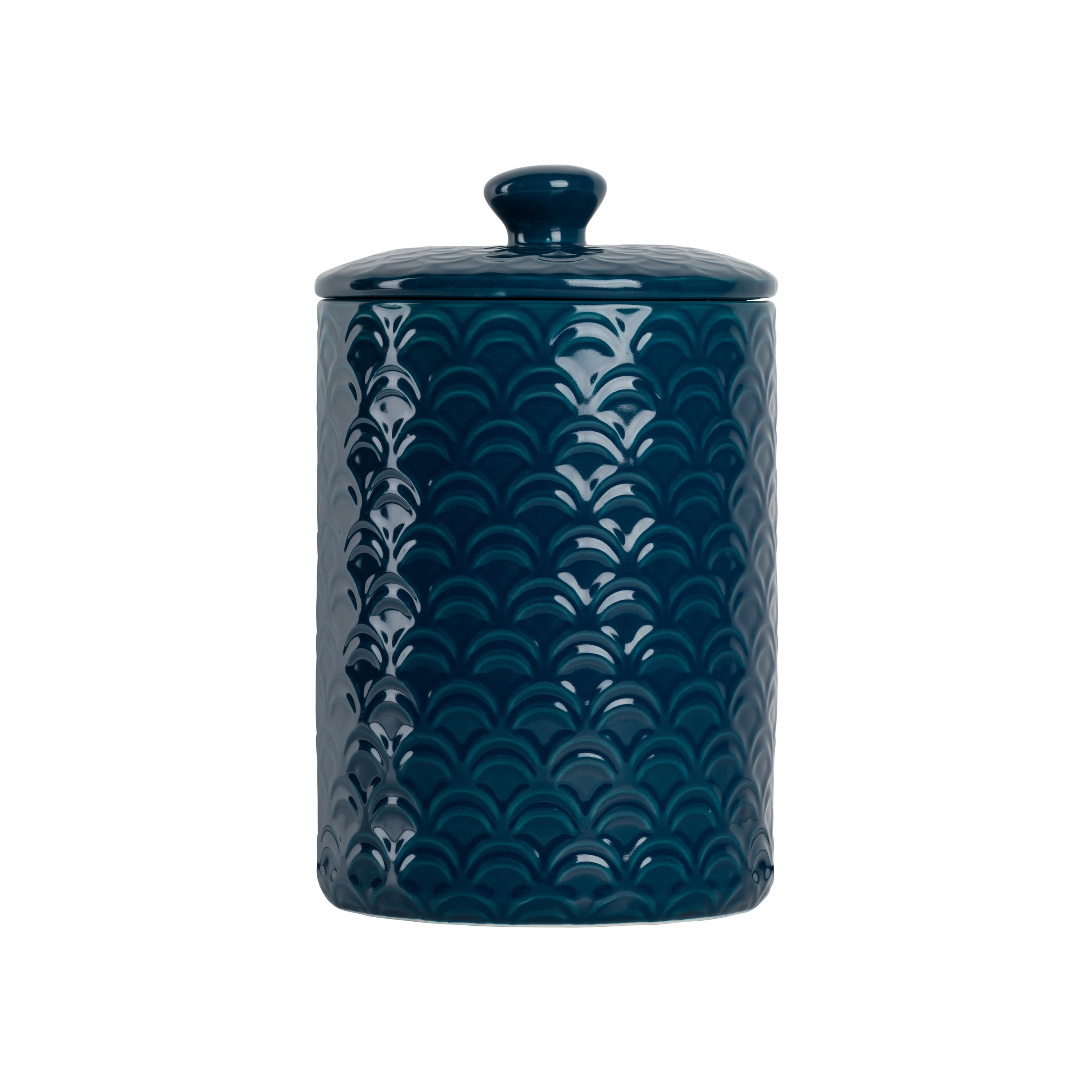 10 Strawberry Street Ocean 3-Piece Ceramic Food Storage Canister Set, Navy Blue, 24-Ounce, 38-Ounce, 72-Ounce