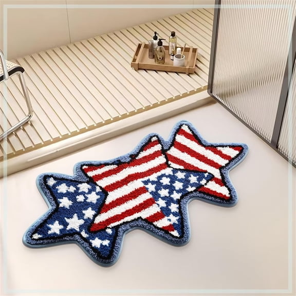 Nkmbld Patriotic Welcome Door Mat, Soft Absorbent Tufted 250th Anniversary Rug Non Slip Washable, Patriotic Decorative Carpet for Outdoor Indoor