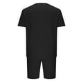 thumbnail image 7 of Stamzod Sweat Suits Men Short Sets Outfits 2 Piece Summer Solid Color Short Sleeve Tshirt and Shorts Set Casual Activewear Plus Size Tracksuit for Gym Running Black S, 7 of 7