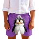 thumbnail image 2 of Pantalones cortos de playa para niños y niñas, de color liso, con estampado bonito, transpirables y con bolsillos, para verano, 2 of 9