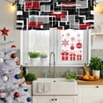 thumbnail image 5 of 2 Pack Valances for Window, Red Black Geometric Short Curtains for Kitchen Bedroom Living Room, Modern Color Block Abstract Rod Pocket Small Window Treatment Valance Drapes 42 x 12 Inch, 5 of 8