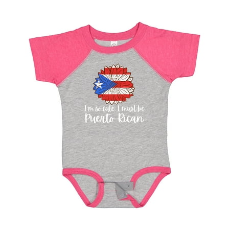 

Inktastic I m So Cute I Must Be Puerto Rican Sunflower Puerto Rico Gift Baby Boy or Baby Girl Bodysuit