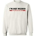 thumbnail image 2 of OXI Crewneck Sweatshirt - I'm Not Weired, Basic Casual Sweatshirts for Men's and Women Fleece Sweatshirt Long Sleeve - White Medium, 2 of 2