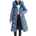 thumbnail image 5 of adviicd Womens Puffer Jacket Women's Winter Warm Thicken Long Outwear Pockets Coat Parka Jacket (Navy,M), 5 of 6