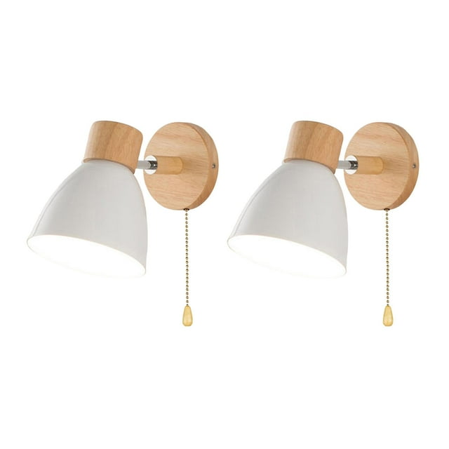 2 Pcs Applique Murale Moderne Minimaliste Applique Murale avec Corde de Traction Interrupteur pour