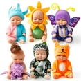 thumbnail image 4 of Keyohome 6Pcs Mini Baby Dolls,4" Newborn Dolls Gift Set,Cute Reborn Baby Dolls Toys for Kids 3+,with Animal Clothes, 4 of 11