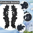 thumbnail image 4 of 4Pairs Black Embroidered Floral Appliques Boho Vintage Sew on Trim Patches Retro Flower Pair Polyester Ornament, 4 of 9