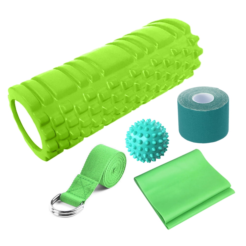 5 PCS Yoga Equipment Set Yoga Trigger Roller Yoga Spiky Ball Cotton Stretching Strap Athletic