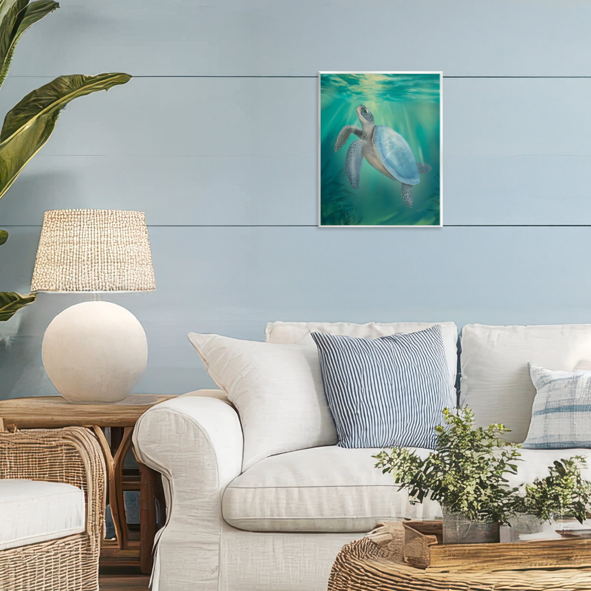 Stupell Industries Coastal Beach Sea Turtle Wall Plaque Art, design by Matthew Piotrowicz