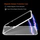 thumbnail image 2 of Funda protectora de teléfono de vidrio templado con absorción magnética para iPhone 8 Plus, color plateado, 2 of 8