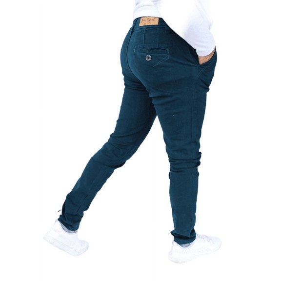 Pantalón skinny de gabardina stretch John Silver  Skinny de gabardina color azul pizarra