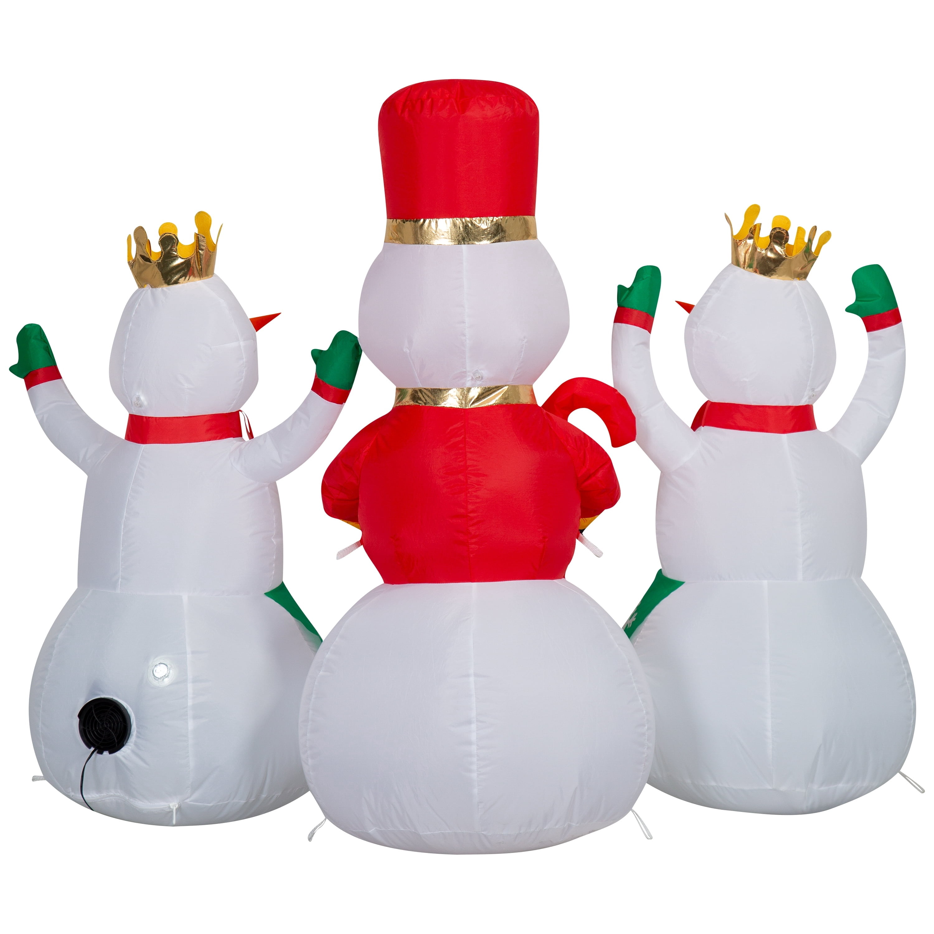 Multicolor Nutcracker Snowman with Dancing Snow Girls Christmas Airblown Yard Inflatable, 4.5', by Holiday Time