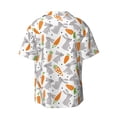 thumbnail image 4 of Goofa Cute Rabbit Printed Men's Casual Short-sleeved Shirt,Lightweight Breathable Button-down,Summer Casual men's top,Versatile Fashion shirt-3X-Large, 4 of 7