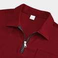 thumbnail image 5 of Men Polo Shirts Summer Chest Pocket Zipper Lapel Short Sleeve Comfortable Top Shirts for Men, 5 of 9