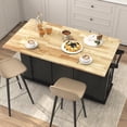 thumbnail image 5 of ANPOO Large Rolling Kitchen Island Table on Wheels with Drop Leaf, Barn Door Kitchen Island Table with Storage Cabinet and Tower Rack, Island Table for Kitchen, 5 of 11