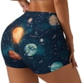 thumbnail image 1 of Balery Solar System And Planets Pantalones cortos de entrenamiento estampados para mujer, sin costuras, ajustados, para gimnasio, yoga, correr, deportes, ejercicio activo, fitness.-Large, 1 of 8