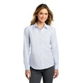 thumbnail image 5 of Port Authority LW657 Ladies SuperPro Oxford Stripe Shirt, Oxford Blue/ White, 4XL, Womens Button Down Shirts, 5 of 6