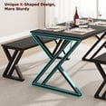 thumbnail image 3 of Kitchen mesa con benches set para 4: rectangular mesa y benches con sturdy metal frame, space - saving para kitchen, dining room, apartment (negra), 3 of 7