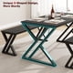 thumbnail image 4 of Negra sturdy metal frame kitchen mesa con benches - dining mesa set para 4, space-saving para dining room y apartment, 4 of 7