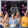thumbnail image 3 of Happy 69th Birthday Banner,  Happy Birthday Party Decorations, Birthday Supplies Backdrop Décor, 5.9 X 3.6 Ft, 3 of 6