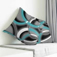 thumbnail image 3 of Turquoise Geometric Pillow Covers 26x26 Inch Decorative Throw Pillow Cover, Grey Classic Abstract Lines Striped Sofa Pillowcases Accent Cushion Case Home Decor Bedroom Living Room, 3 of 6