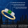 thumbnail image 2 of Gem Stone King 10K Yellow Gold Green Created Emerald and White Moissanite Engagement Ring for Women | 1.84 Cttw | Round 5MM | Gemstone May Birthstone | Size 5, 2 of 7