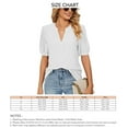 thumbnail image 5 of Top de mujer con manga abullonada y cuello en V de Ticfox con Ojales, 5 of 5